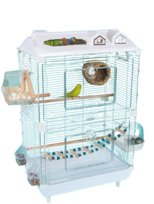 Klatka Dla Ptaków Przezroczysta 47X30X77Cm + 8 Elementów Biały