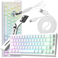 Klawiatura mechaniczna Attack Shark X68 HE RGB Magnetyczne Switche Biała