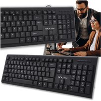 Klawiatura przewodowa USB czarna dla biura standardowa 104 klawisze 1000DPI