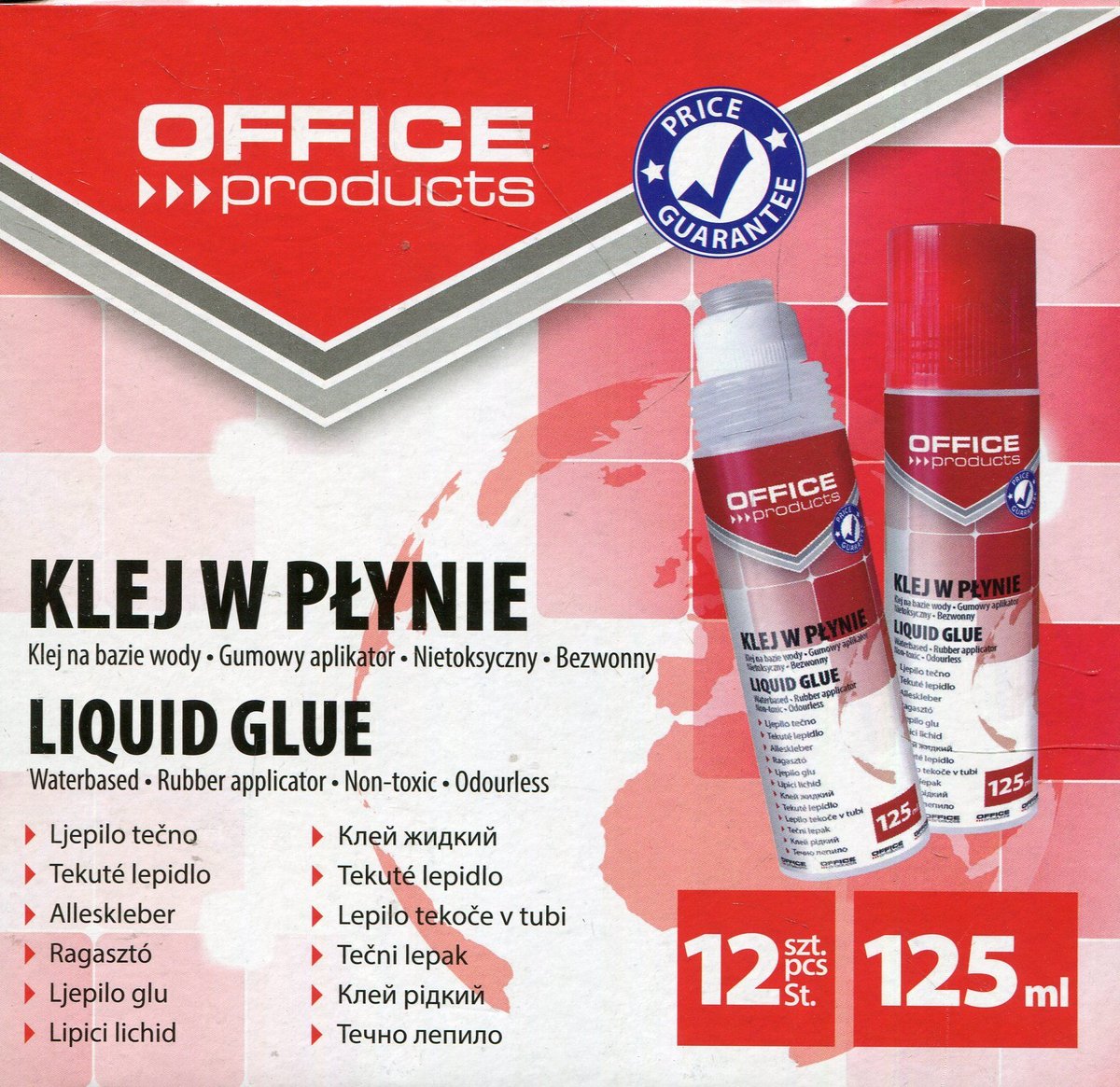 Фото - Канцелярський клей Office Products Klej biurowy w płynie, 125 ml, 12 sztuk 