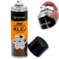 Klej w sprayu do paneli wygłuszających akustycznych kontaktowy do tkanin pianek Bitmat 500ml