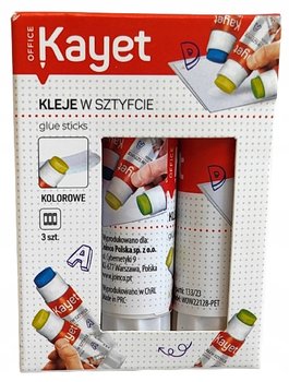 Klej W Sztyfcie Okrągły Kolorowy 3 Szt. Kayet 8375 - KAYET