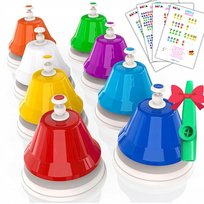 KLIK-DZWONKI naciskane, NUTY, kazoo, Hand Bells cymbałki naciskane KOLOROWE Kazoo Polska
