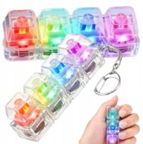 Klikacz Antystresowy Brelok Fidget 4 Switche Kliker Klawiatura Świecąca LED
