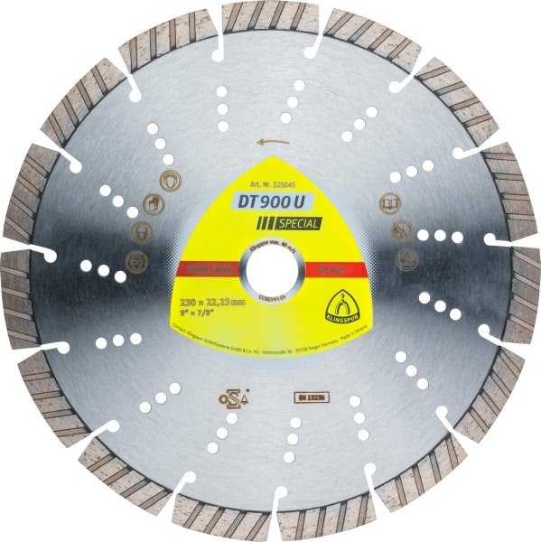 KLINGSPOR TARCZA DIAMENTOWA SEGMENTOWA 230mm x 2,6mm x 22mm DT900U