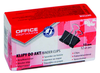 Klipy do akt 15mm, Office products, 12szt - Office Products
