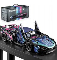 KLOCKI AUTA SPORTOWEGO 700 SZTUK CYBERPUNK 36CM SCALONY ZŁOTE DRZWI