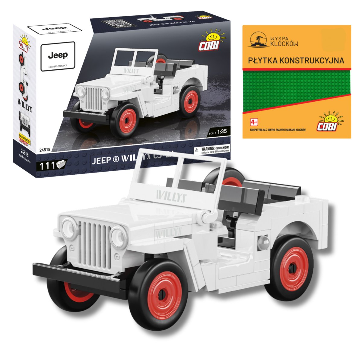 KLOCKI COBI 24518 Samoch D JEEP WILLYS CJ-2A YOUNGTIMER 111 El. + P ...