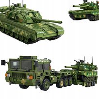 KLOCKI Czołg Wóz Bojowy Pojazd Wojskowy Samochód AUTO Ciężarówka z Czołgiem