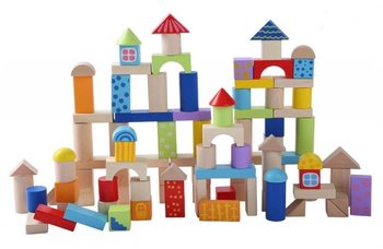 Klocki drewniane kolorowe 100 sztuk Ecotoys - Ecotoys