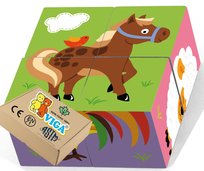 Klocki Drewniane Z OBRAZKAMI puzzle układanka dla niemowląt 2 3 4 lat latka PakaNiemowlaka