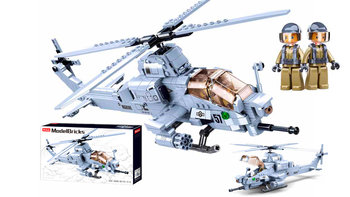 Klocki Helikopter Ah-1Z Viper Armia Wojsko Samolot - Sluban