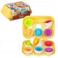 Klocki Jajka Edukacyjne 6 Szt Do Nauki Kształtów I Kolorów Montessori