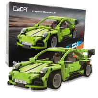 Klocki konstrukcyjne CaDA Samochód Wyścigówka z napędem Pull-back Zielone Auto Wyścigowe Legend Sports Car 387 elementów
