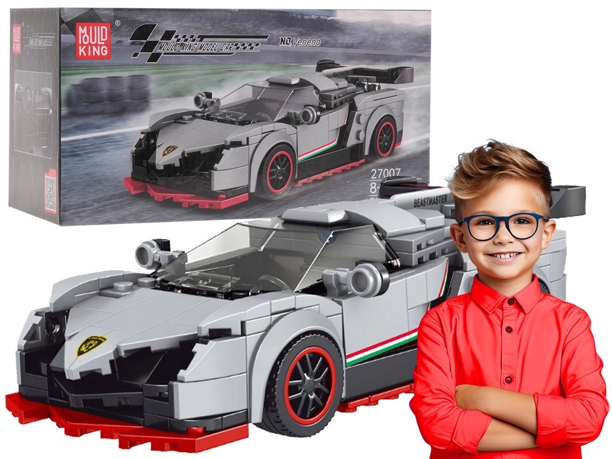 KLOCKI KONSTRUKCYJNE dla dzieci 398 el. SPORTOWE AUTKO spoiler - Mould ...