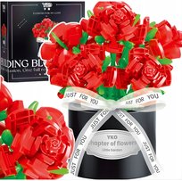 KLOCKI KONSTRUKCYJNE GIFT BOX BUKIET RÓŻ 3D ZESTAW NA PREZENT 514 ELEMENTÓW