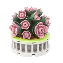 Klocki konstrukcyjne kwiaty w doniczce różyczki 8+