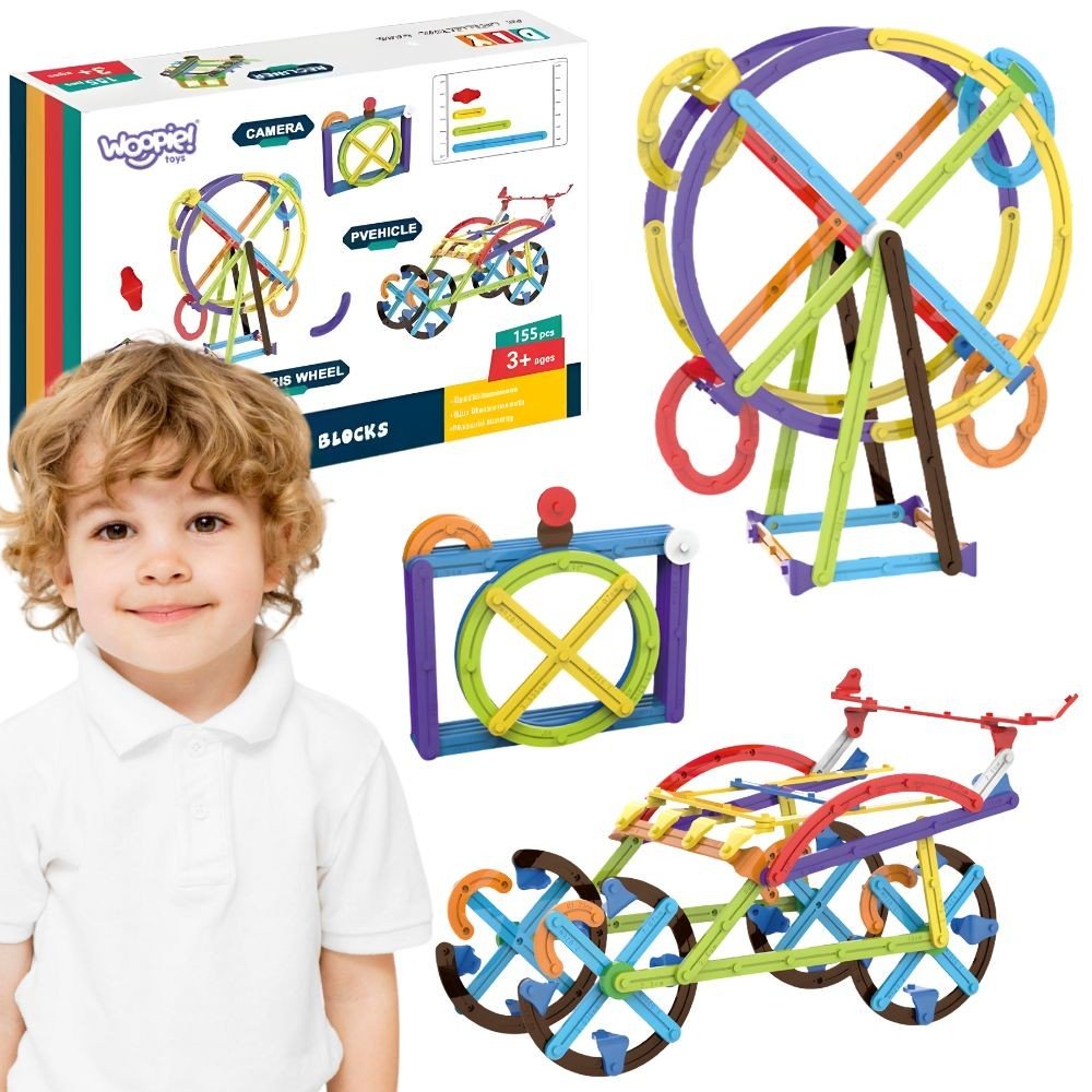 Klocki Konstrukcyjne Matematyczne 3D Edukacyjne 155 el.