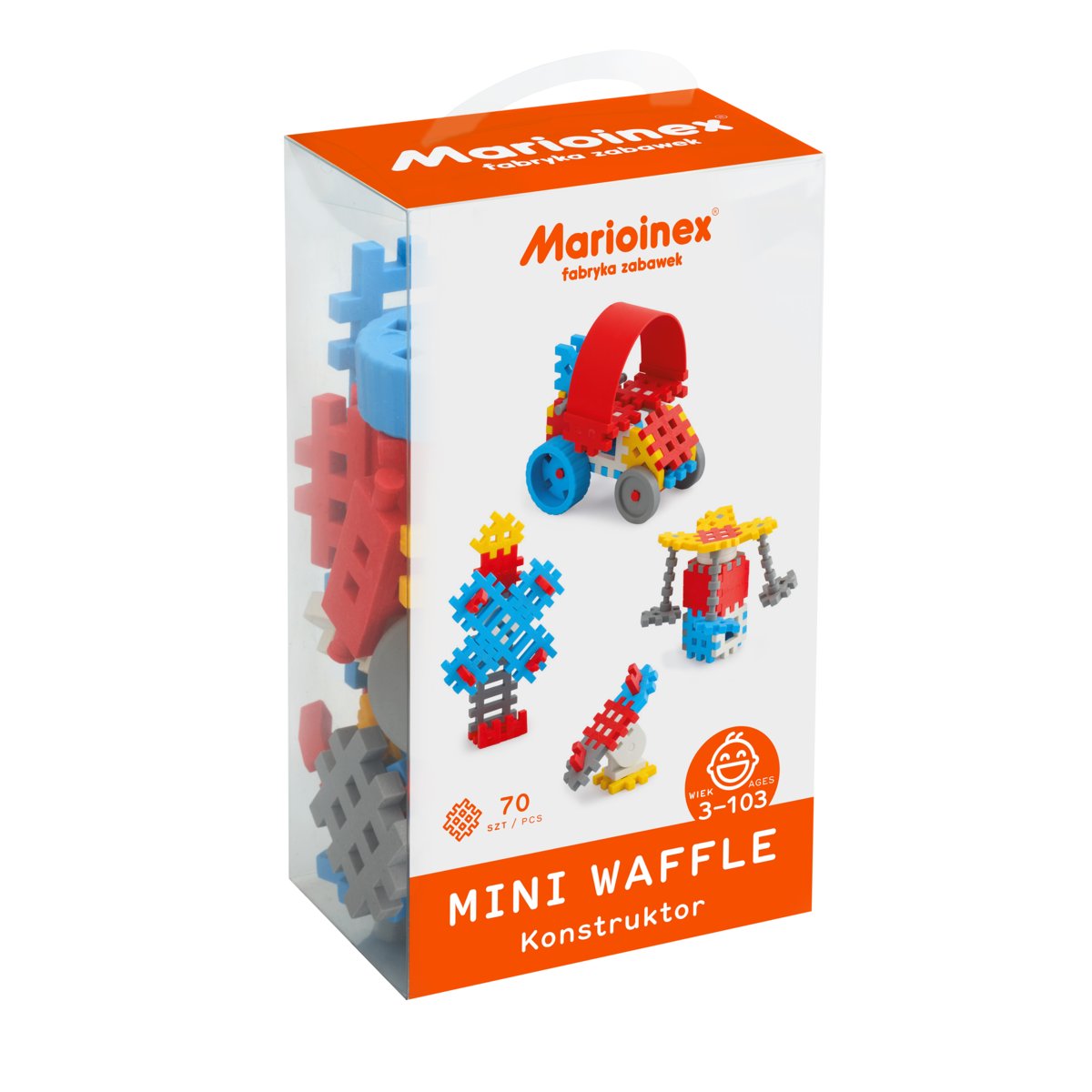 Klocki konstrukcyjne, Mini Waffle, Marioinex, 70 elementów-Zdjęcie-0