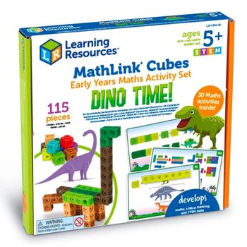 Klocki, Kostki Matematyczne, Zestaw Edukacyjny, Mathlink Cubes, Czas Dino - Learning Resources