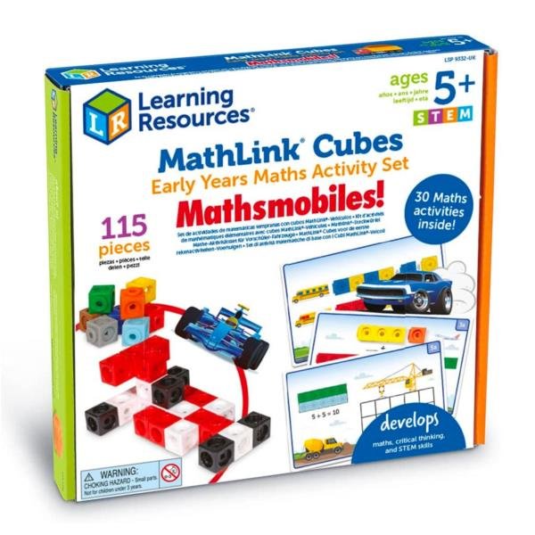 Фото - Розвивальна іграшка Learning Resources Klocki, Kostki Matematyczne, Zestaw Edukacyjny, Mathlink Cubes, Pojazdy 