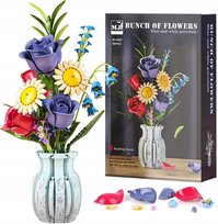 KLOCKI KWIATY BUKIET ROŚLINA OZDOBNE WIECZNE NA PREZENT 787SZT ZESTAW