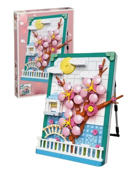 Klocki Kwiaty Wiśni Sakura w Ramce 441 elementów