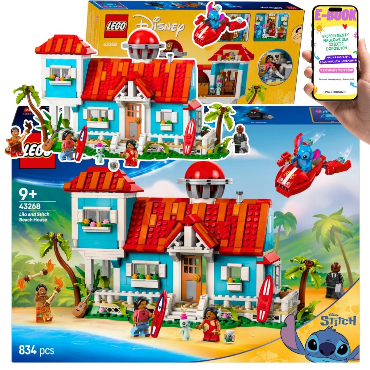 KLOCKI LEGO DISNEY PREZENT - Domek na plaży Lilo i Stitcha 43268- LEGO DLA CÓRKI DZIEWCZYNKI + EBOOK