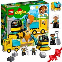Klocki Lego Duplo Duża Kopara + Ciężarówka + Figurki Zestaw Xxl Na Prezent