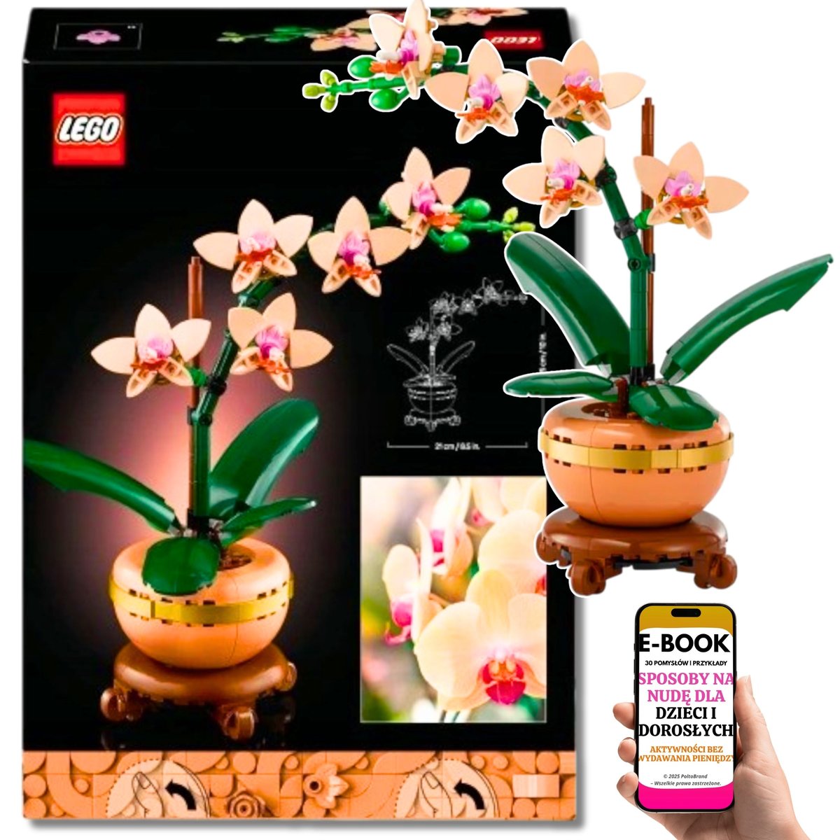 KLOCKI LEGO PREZENT DLA DOROSŁYCH - Lego ICONS Mała Orchidea 10343 + EBOOK-3
