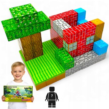 KLOCKI MAGNETYCZNE 100 elementów sześciany dla dzieci + 2 ludziki ZESTAW - Inna marka