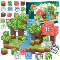 Klocki Magnetyczne 3D Kostki Konstrukcyjne Piksele Bloczki Kosteczki Zestaw Kreatywnych Klocków Budowlanych 154 el. XXL ŚWIA Magnetic BlocksT