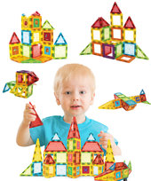 Klocki magnetyczne 90 elementów – kreatywny zestaw edukacyjny 2D i 3D dla dzieci