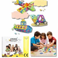 Klocki Magnetyczne Kolorowy Zestaw Konstrukcyjny 120 Elementów