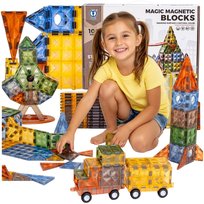 Klocki Magnetyczne Konstrukcyjne 3D Kreatywny Zestaw 100 Elementów Kółka