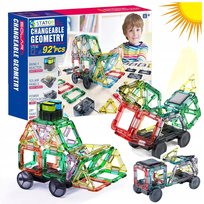 Klocki magnetyczne konstrukcyjne edukacyjne budowa auta solarnego układanka z2062