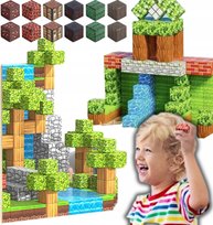 Klocki magnetyczne konstrukcyjne prezent dla dzieci 100 klocków + 2 ludziki