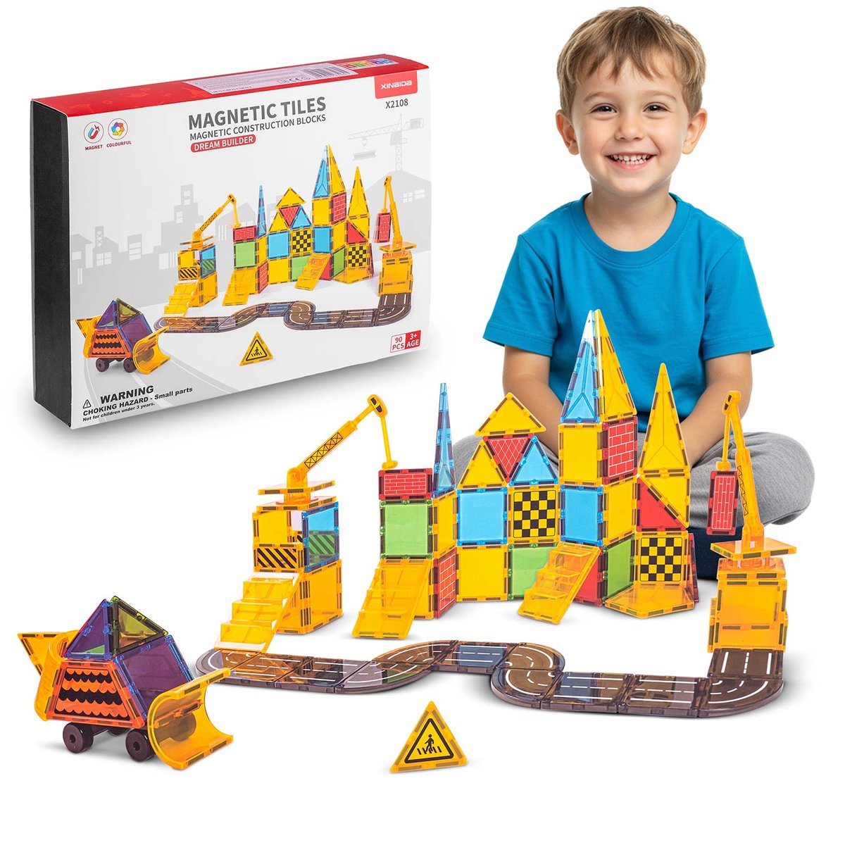 Klocki magnetyczne konstrukcyjne Ricokids RK-780 zestaw 90 el ...