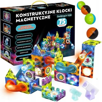 Klocki Magnetyczne Konstrukcyjne Świecący Tor 75 Elementów Dla Dzieci - Inna marka