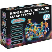 KLOCKI MAGNETYCZNE KONSTRUKCYJNE ŚWIECĄCY TOR EDUKACYJNE DLA DZIECI 110 ele