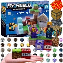 KLOCKI MAGNETYCZNE KOSTKI KONSTRUKCYJNE BLOKI SZEŚCIANY 3D ZESTAW 50 pcs Inna marka