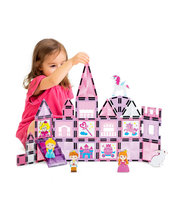Klocki magnetyczne Księżniczka – zestaw 50 elementów z figurkami, zamkiem i markerami dla dziewczynek