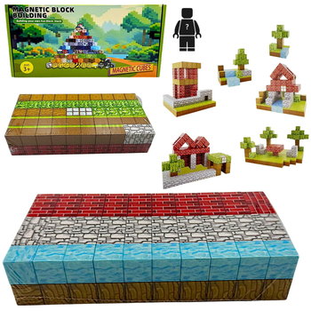 Klocki Magnetyczne Minecraft 100 Klocków + 1 Figurka - Inna marka