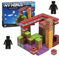 Klocki MAGNETYCZNE Minecraft 120 elementów PIKSELE SZEŚCIANY