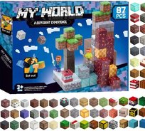KLOCKI MAGNETYCZNE MINECRAFT KLOCKI 87 ELEMENTÓW W TYM 2 FIGURKI