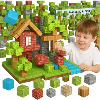 Klocki Magnetyczne Minecraft Kostki 3D Sześciany Bloki Piksele Zestaw Xxl - Inna marka