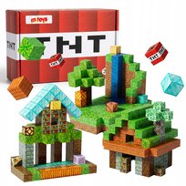 KLOCKI MAGNETYCZNE PIKSELE BLOKI 3D KONSTRUKCYJNE BUDOWLANE MINECRAFT 200EL