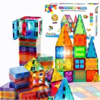 KLOCKI MAGNETYCZNE Rainbow Magnetic Tiles KONSTRUKCYJNE DUŻE KAFELKI PANELE XXl 130 el 3D