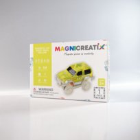 Klocki Magnetyczne SAMOCHÓD WYŚCIGOWY ŻÓŁTY MAGNICREATIX