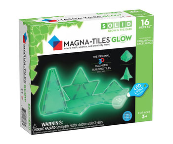 klocki magnetyczne świecące w ciemności Glow in the Dark 16 elementów Magna Tiles